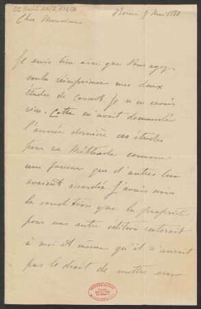 Brief an B. Schott's Söhne : 07.05.1881