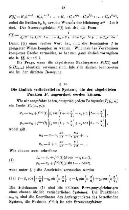§ 10. Die ähnlich veränderlichen Systeme, die den abgeleiteten Punkten Pn zugeordnet werden können.