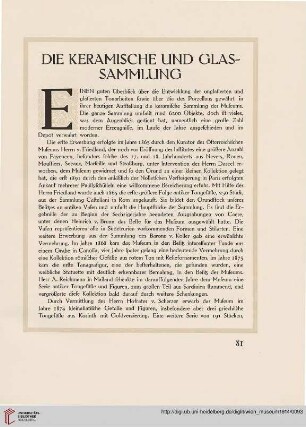 Die Keramische und Glassammlung