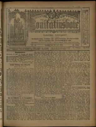Erste Ausgabe vom Sonntag, den 22. Juli 1917.