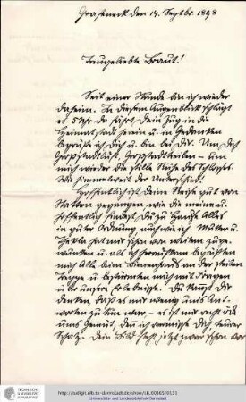 Brief vom 14.09.1898