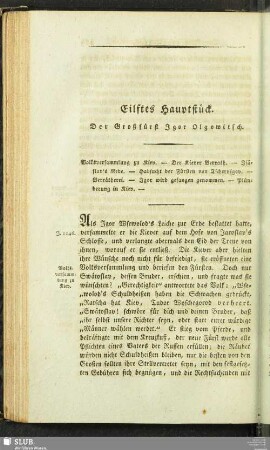 Eilftes Hauptstück. Der Großfürst Igor Olgowitsch