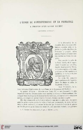 3. Pér. 28.1902: L' école de Fontainebleau et le Primatice, 2 : à propos d'un livre récent