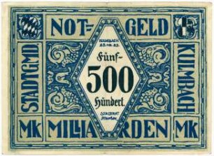 Geldschein / Notgeld, 500 Milliarden Mark, 25.10.1923