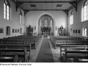 Südeichsfeld-Diedorf. Pfarrkirche St. Alban. Blick zum Altar