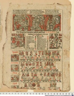 Der Pauren Kalender gestelt auff das M.D.LXVII. Jar