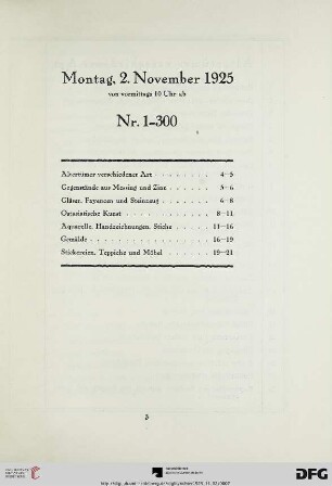 Montag, 2. November 1925 (Nr. 1-300)