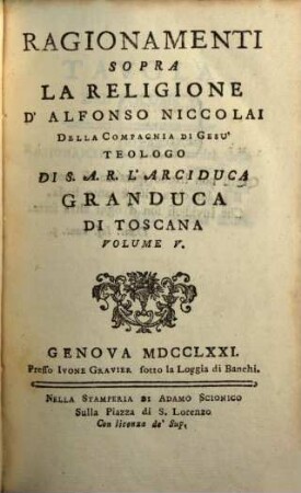 Ragionamenti Sopra La Religione, 5
