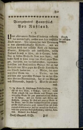 Vierzehntes Hauptstück. Von Rußland