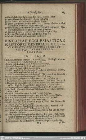 Historiae Ecclesiasticae Scriptores Generales Et Speciales Cum Geographis Sacris Et Antiquitatibus Ecclesiasticis