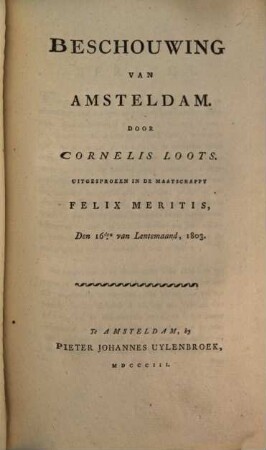 Beschouwing van Amsteldam
