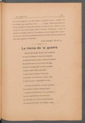 La ironía de la guerra
