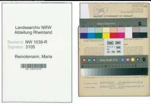 Entnazifizierung Maria Reinolsmann , geb. 24.01.1892 ()