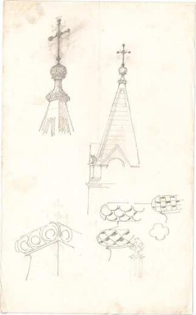 Schmidt, Friedrich von; Skizzen und Reisezeichnungen - Turmspitzen (Perspektive, Ansicht); Details