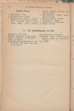G. Die Handelskammer zu Kiel.