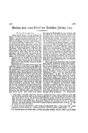 Beylage zum 24ten Stück der Deutschen Zeitung 1795