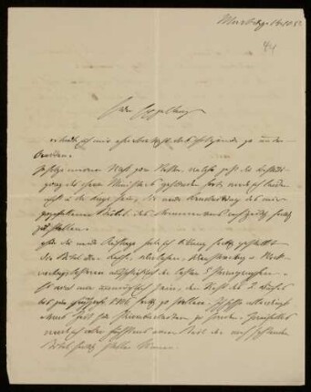 44: Brief von Fritz André an Gottlieb Planck, Marburg, 14.10.1905 [?]