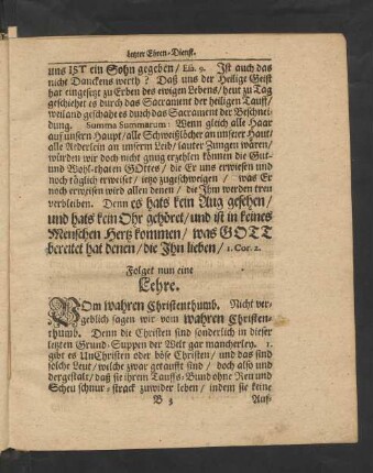 Folget nun eine Lehre.