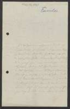 Brief von Gustav Lomler an Unbekannt