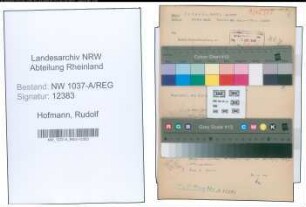 Entnazifizierung Rudolf Hofmann , geb. 19.02.1906 ()