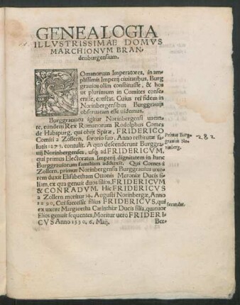 Genealogia Illustrissimae Domus Marchionum Brandenburgensium.
