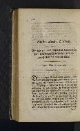Siebenzehnte Predigt.