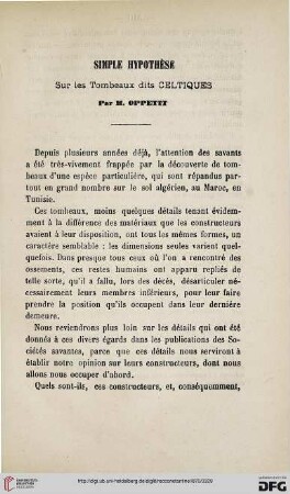 Sér. 2: Simple hypothèse sur les tombeaux dits Celtiques