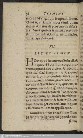 VII. Lux Et Lumen