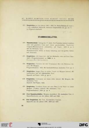 Stammbuchblätter (Nr. 474-505)