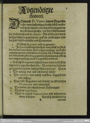 Abgenöthigte Antwort