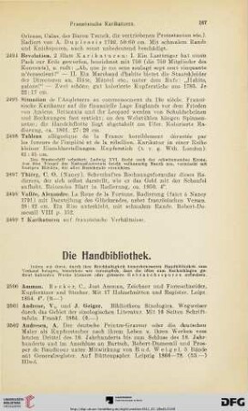 Die Handbibliothek (Nr. 2500-2846)