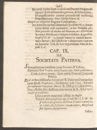 Cap. IX. De Societate Paterna.