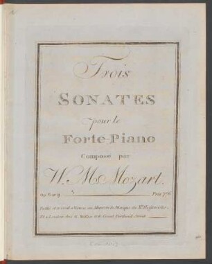 Trois Sonates pour le Forte-Piano : Op. 6