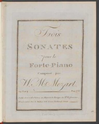 Trois Sonates pour le Forte-Piano : Op. 6