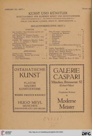 Inhaltverzeichnis Heft 1