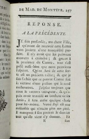 Reponse. A La Précédente. - Reponse A La Précédente.