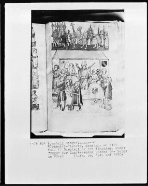 Chronik des Konstanzer Konzils — Darstellung des Einzuges der Teilnehmer, Folio 12recto
