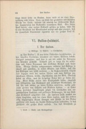 VI. Balkan-Halbinsel.