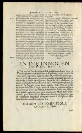 In Die Innocentium ...