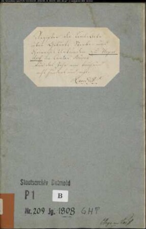 Zivilstandsregister der katholischen Gemeinde Hegensdorf, Kreis Büren (GAHT 1808) (Gemeinde: Katholische Gemeinde Hegensdorf)