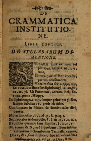 Grammaticae institutiones : liber III.