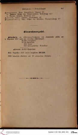 Einwohnerzahl.
