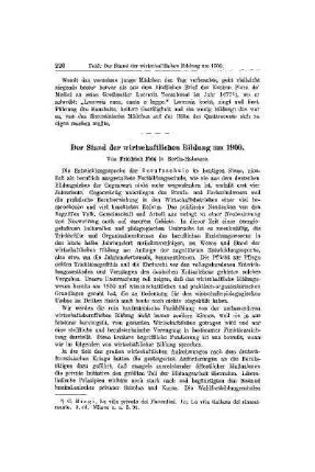 Der Stand der wirtschaftlichen Bildung um 1900