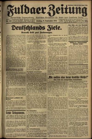 Ausgabe vom Freitag, den 21. September 1934.