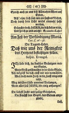 Am Fest der Verkündung Mariä. - Am Sonntage Exaudi.