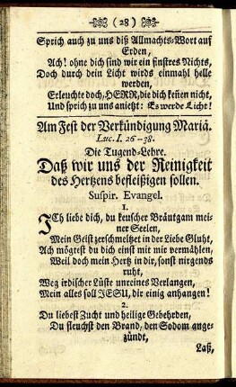 Am Fest der Verkündung Mariä. - Am Sonntage Exaudi.