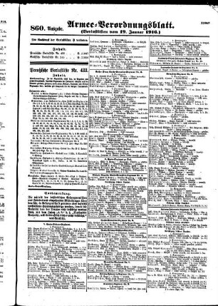 860.Ausgabe. Mittwoch, 19. Januar 1916