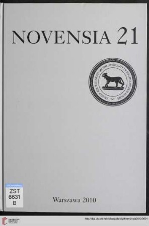 21: Novensia: Studia i Materiały