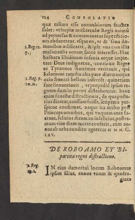 De Roboamo Et Bipartita regni distractione.