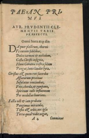 Paean Primus ...